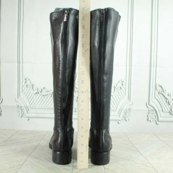 Kenneth Cole Think Ur Tough Black Leather Back Zip Tall Boots Size 6 M - Picture 6 of 9